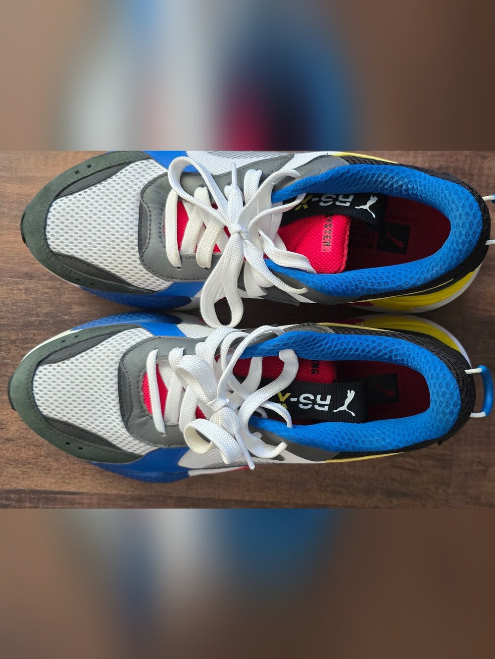 Puma RS-X Athletic Sneakers in Blue White Yellow Red